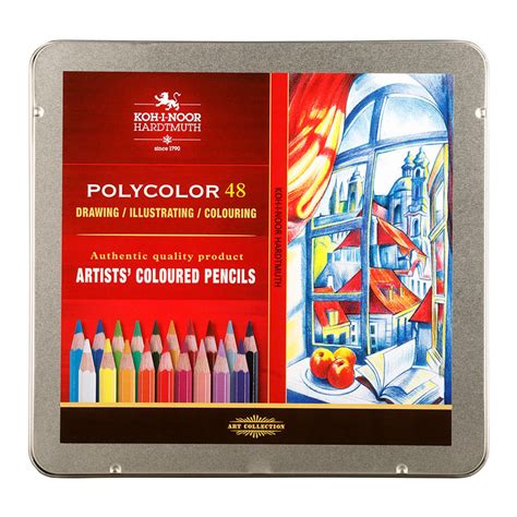 KOH-I-NOOR POLYCOLOR ARTIST'S COLOURED PENCILS - ASSORTED - SET OF 48 ...