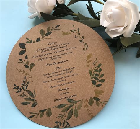 Buy Kraft Paper Brown Free Design Printing Menu Cards,Printable Wedding ...