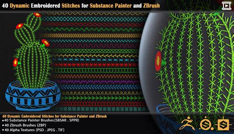 ArtStation - 65 Stitch Brushes Bundle | Brushes