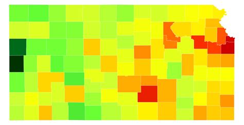 Kansas Population Density - AtlasBig.com