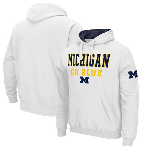 Colosseum Men's Michigan Wolverines White Sunrise Pullover Hoodie with ...