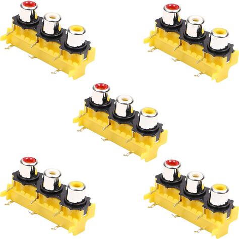 Fielect 5Pcs RCA Female Jack 6 Pin PCB Mounted AV India | Ubuy