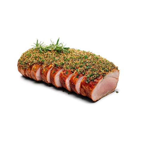 Pork loin roast tied with string herb crusted shot from a 45 degree angle 45701228 PNG