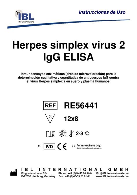 Herpes simplex virus 2 IgG ELISA - IBL international