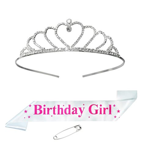 Buy Unique Creations Birthday Sash For Girls |Birthday Sash Crown Set ...