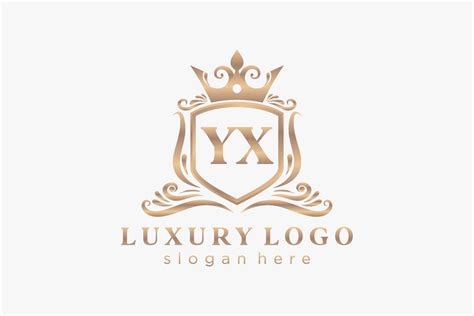Initial YX Letter Royal Luxury Logo template in vector art for ...