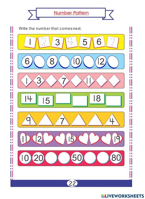 Image result for Complete Number Pattern Worksheet
