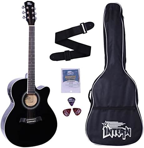 Kadence Frontier Series,Black Acoustic Guitar With Die Cast Keys Combo ...