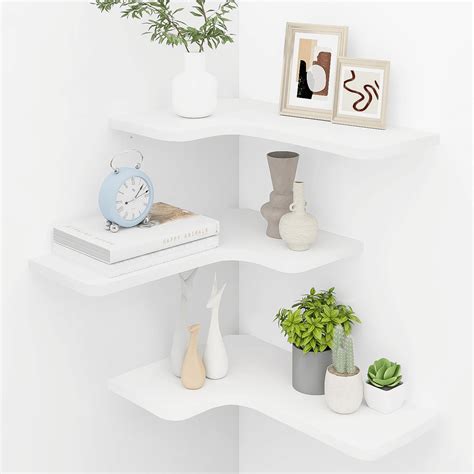 Amazon.com: Homode Corner Floating Shelves, Set of 3 Corner Wall ...