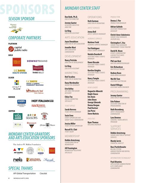 Mondavi Center Calendar - Printable Word Searches