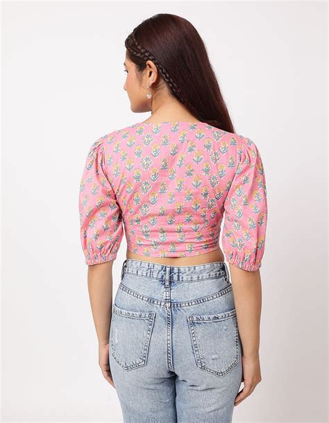 Naomi | Pink Crop Top With Lace Details | Untung