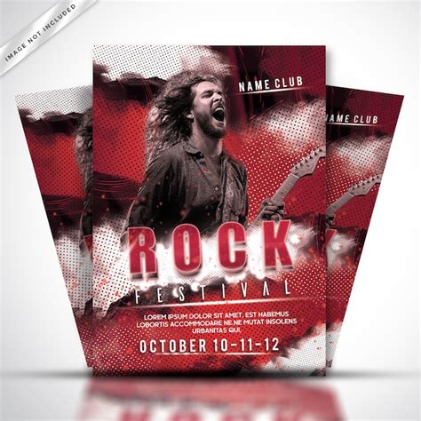 Modèle d'affiche ou de flyer du festival rock | PSD Premium