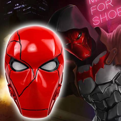 Movie Cosplay Red Hood Mask Bat Red Hood Helmet Man Full Head Resin ...