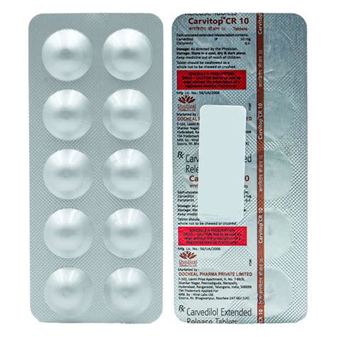 Carvitop CR 10 Tablet | Uses, Side Effects, Price | Apollo Pharmacy