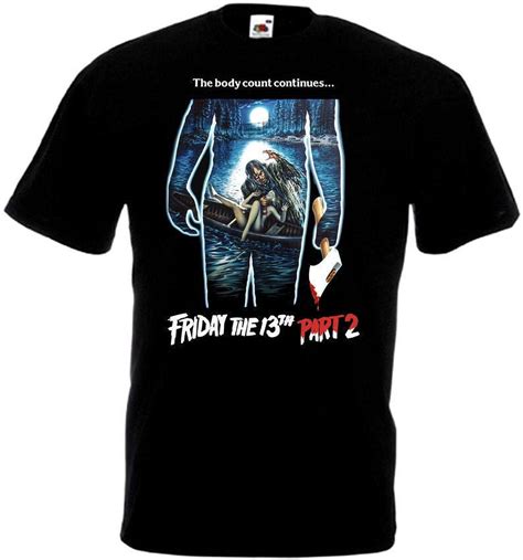 Friday The 13th v25 T shirt black movie poster all sizes S-5XL ...