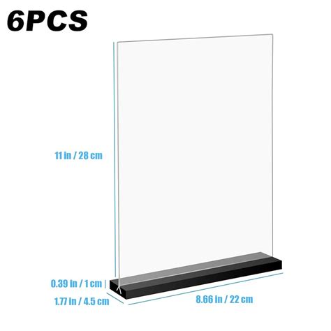 Hockey Card Display With Plaque 6-Pack Clear Acrylic Sign Holders With ...