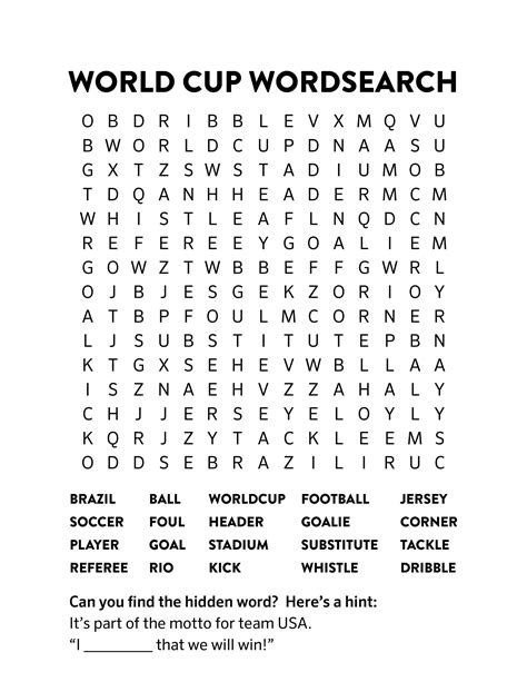 football word search - printable soccer word search activity shelter ...