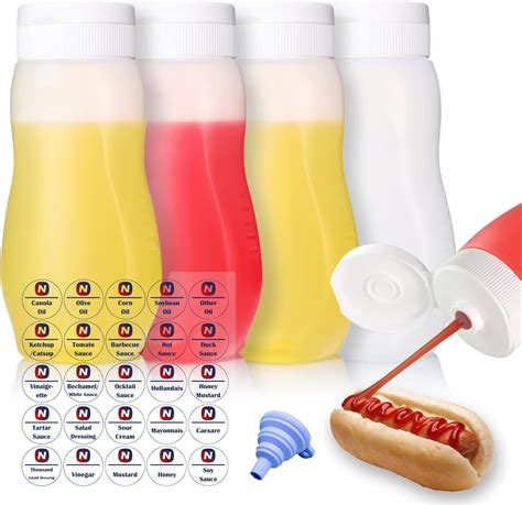 Amazon.com: Ziliny 12 Pcs 17 oz Condiment Squeeze Bottles for Sauces ...