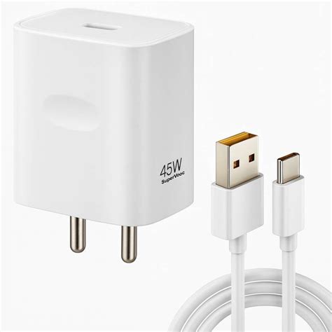 RVAT 45 W SuperVOOC 5 A Wall Charger for Mobile with Detachable Cable ...