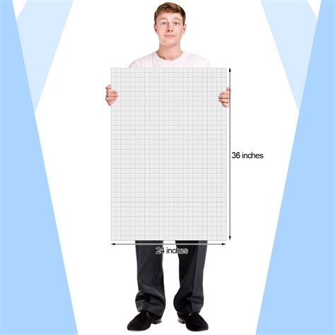 25 Sheets Graph Paper Pad 24" x 36" Large Graph Paper 1" and 1/4" Ruled ...