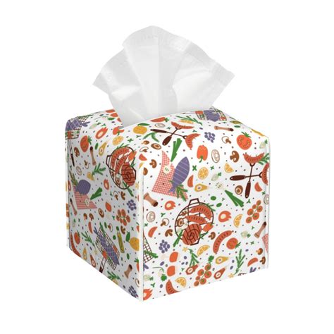 Logiee Tissue Box Cover 5X5X5'' PU Leather Tissue Holder Square Tissue ...