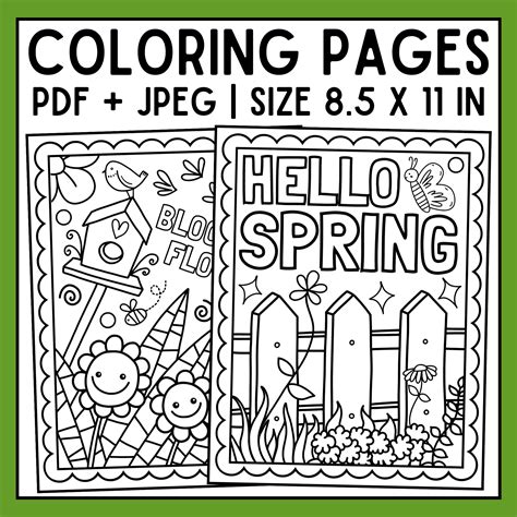 Spring Break Colouring Pages