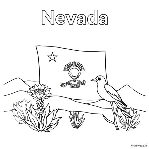 Nevada State Symbols Coloring Pages