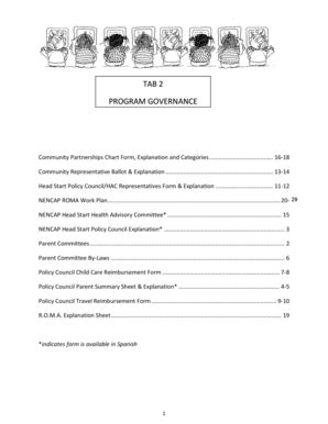 Fillable Online nencap TAB 2 PROGRAM GOVERNANCE Community Partnerships ...
