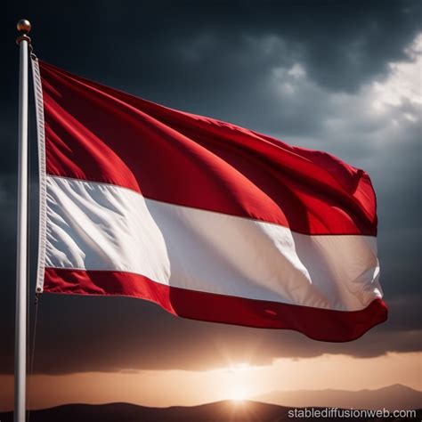 Red And White Striped Flag