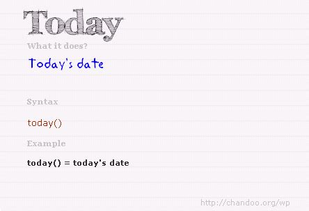 Image result for Excel Today Formula