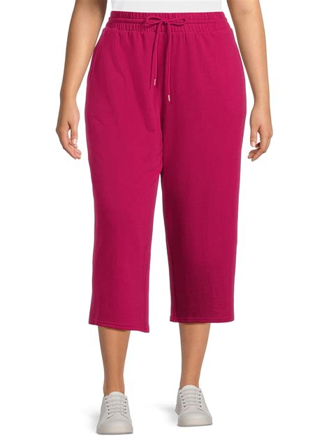 Terra & Sky Women's Plus Size Pull On French Terry Cloth Capris, 22 ...