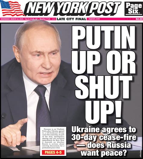 New York Post Cover for March 12, 2025 | New York Post