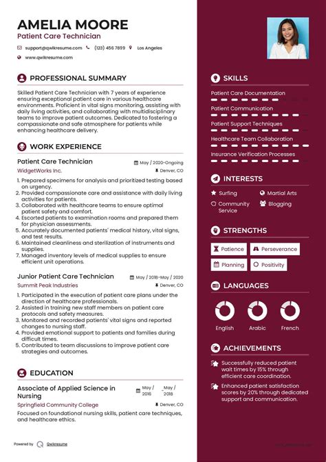 10+ Patient Care Technician Resume Samples & Templates for 2025