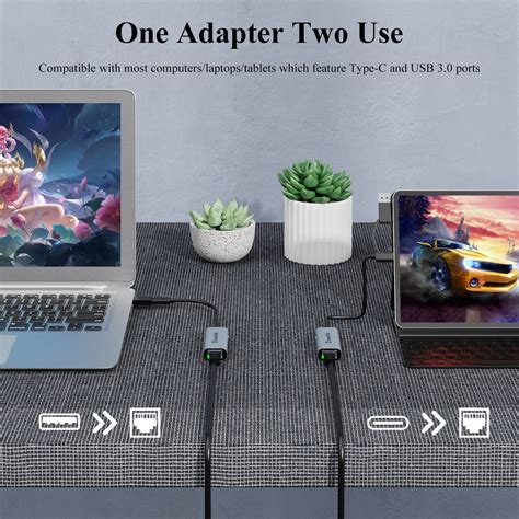 Uniqkart NWU330GCA 2.5G USB-C to RJ-45 Ethernet Adapter 2-in-1 Network ...