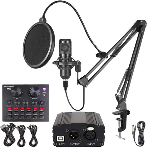 MOCKING BIRD BM800 Microphone Set with 48V Phantom Power & V8 Sound ...