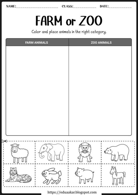 Animals Worksheet 的图像结果