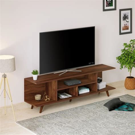 BLUEWUD Anatdol Engineering Wood Floor Standing TV Entertainment Unit ...