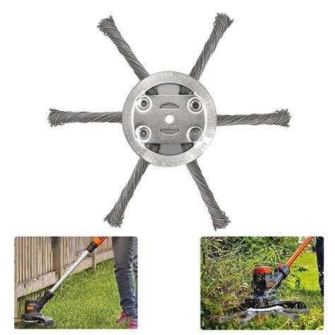 Supvox® Grass Trimmer Head Replacement - Stainless Steel 6-Prongs Brush ...