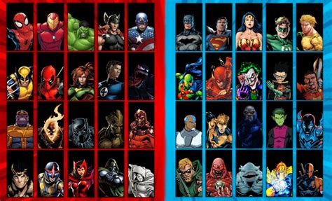 Marvel vs. DC roster. : r/makeafighter