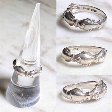 KENZO silver band ring “fish” | NOIR ONLINE