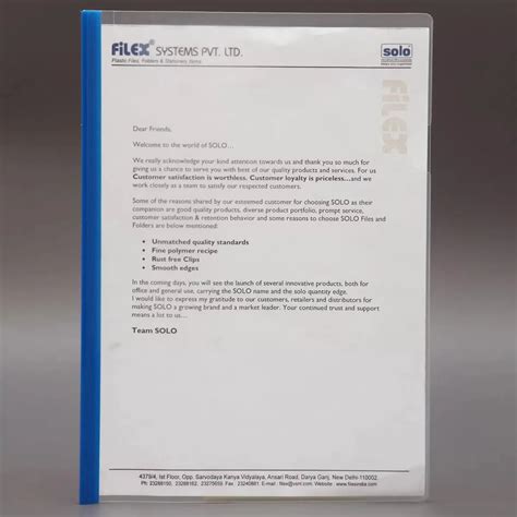 Solo Report Cover Opaque Strip File A4 Project Display Organizer File ...