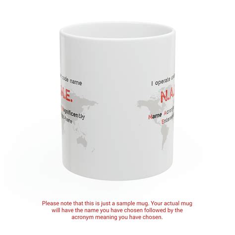 Spy Name Acronym Mug for the Meaning of the Name Daddy - 11oz Mug | Coffee Cup | White or Black ...