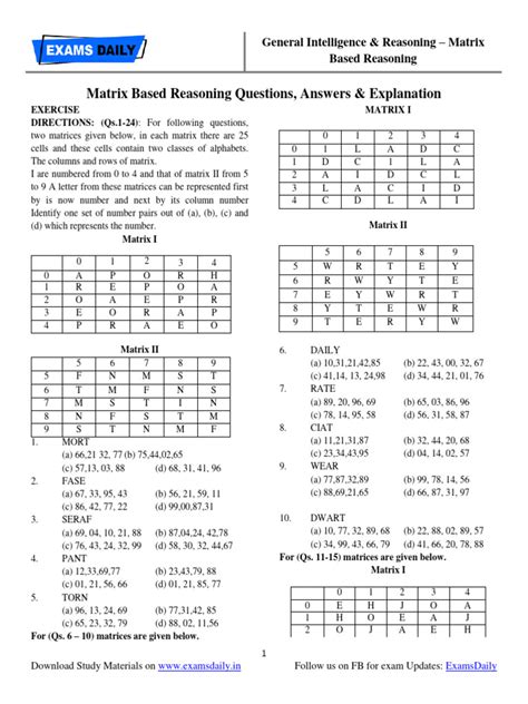 Image result for Math Questions Matrix