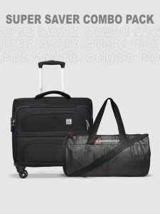 SWISS MILITARY Combo Pack of Overnighter Bag cum Laptop Roller Case ...