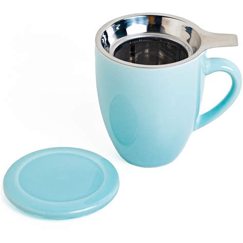 Artisan Ceramic Tea Mug with Infuser, Blue - 300ml – Sipologie