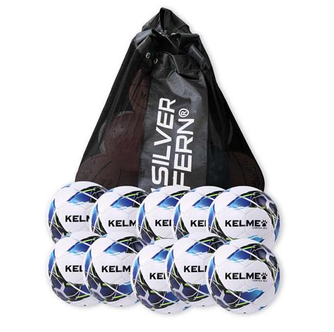 10 X Kelme Vortex Soccer Balls Blue Sizes 5 + Free MESH BALL CARRY BAG ...