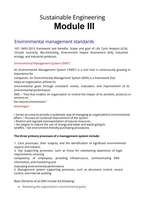 Sustainable Engineering Module 3 (MCN201) - Sustainable Engineering ...