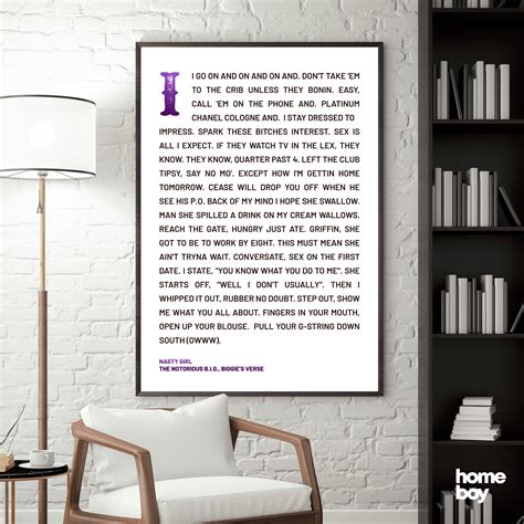 The Notorious B.I.G. Nasty Girl Lyrics Poster Rap Lyrics Wall Art ...