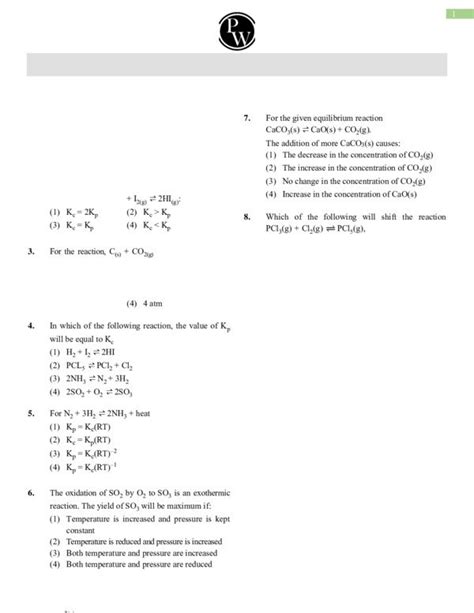 Chemical Equilibrium DPP-03 - Arjuna NEET 2024 - ShareMyNotes | Digital ...
