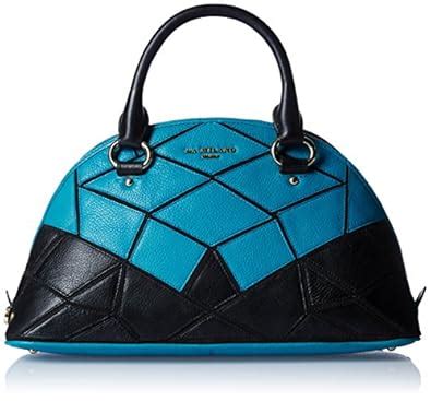 Da Milano Women's Handbag (Blue and Black) (LB-3713BLUE / BLKWAX ...